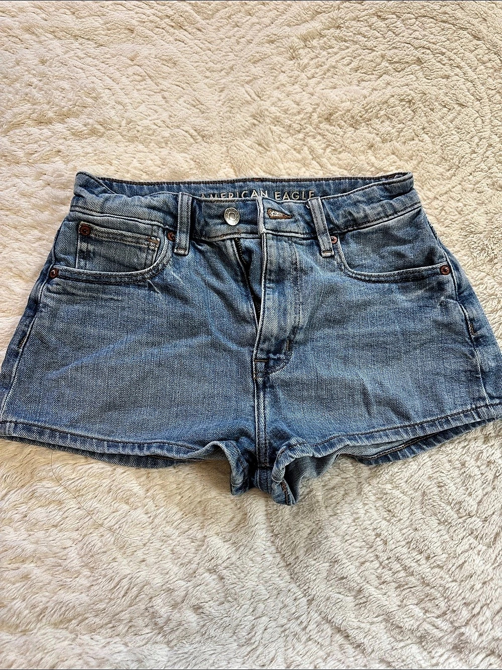 American Eagle AE Stretch Denim Shorts Denim Jean Shorts Blue Size 0